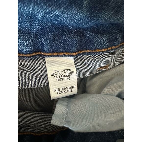 Cato C Est. 1946 Long Skirt Womens Size 10 Blue Denim Raw Hem Front Slit Stretch - Picture 4 of 6